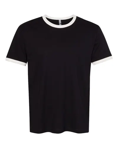 Next Level 3604 Unisex Cotton Ringer T-Shirt — blank t-shirt, front view