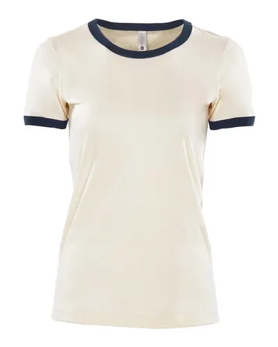 Next Level 3904 Women's Ringer Tee — blank t-shirt, front view