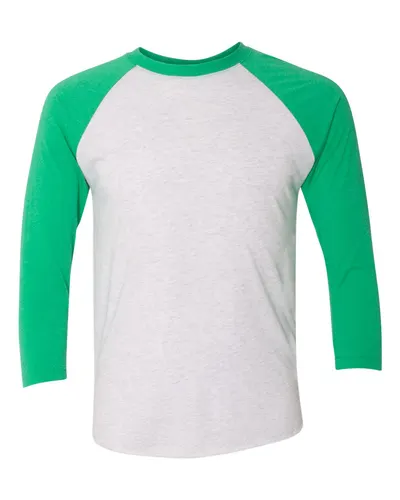 Next Level 6051 Unisex Triblend Three-Quarter Raglan T-Shirt — blank t-shirt, front view