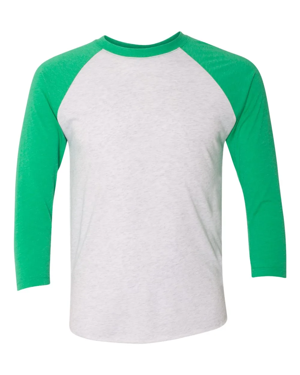 Next Level 6051 Unisex Triblend Three-Quarter Raglan T-Shirt — blank t-shirt, front view