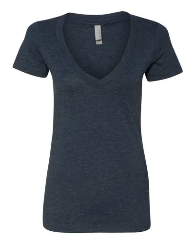 Next Level 6640 Women’s CVC Deep V-Neck T-Shirt — blank t-shirt, front view