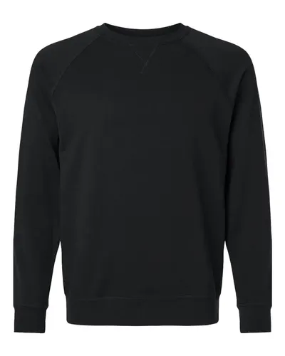 Next Level 9000 Unisex Laguna Raglan Crewneck Sweatshirt — blank crewneck sweatshirt, front view