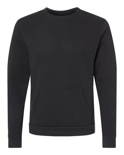 Next Level 9001 Unisex Santa Barbara Pocket Crewneck Sweatshirt — blank crewneck sweatshirt, front view