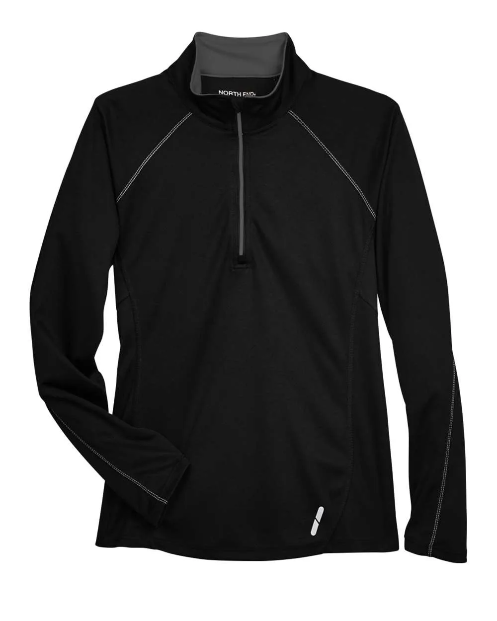 North End 78187 Women's Radar Performance Quarter-Zip Pullover — blank garment, front view
