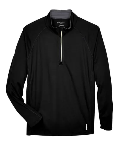 North End 88187 Men's Radar Performance Quarter-Zip Pullover — blank garment, front view