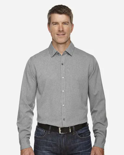 North End 88802 Men's Melange Performance Shirt — blank garment, front view
