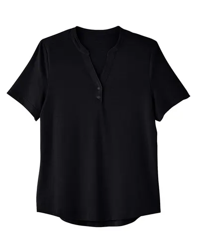North End NE100W Women's JAQ Snap-Up Stretch Performance Polo — blank polo, front view