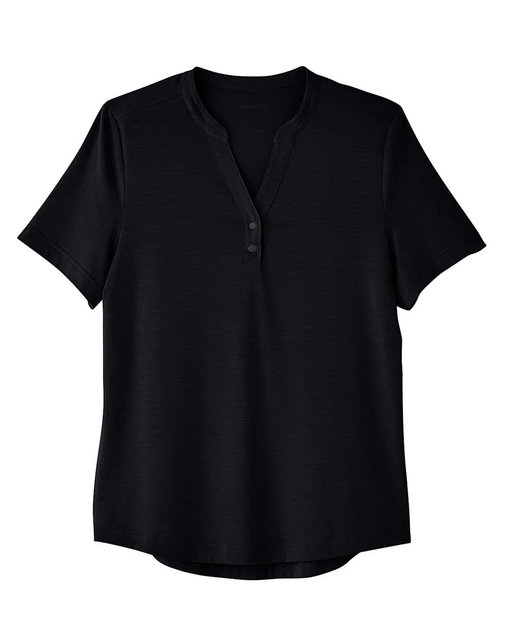 North End NE100W Women's JAQ Snap-Up Stretch Performance Polo — blank polo, front view