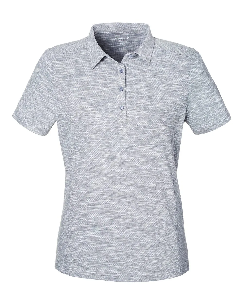 North End NE115W Women's Eclipse Jacquard Polo — blank polo, front view