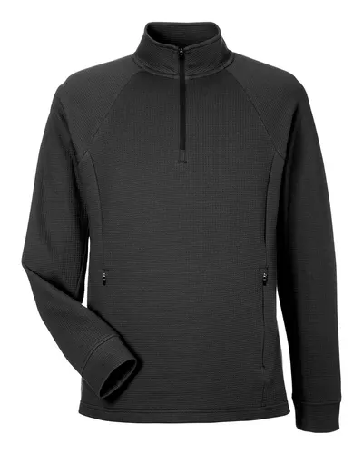 North End NE200 Men's Rhythm Waffle Quarter-Zip Pullover — blank garment, front view