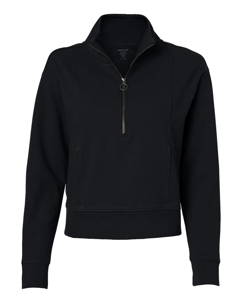 North End NE220W Women's Mantra Half-Zip Ottoman Pullover — blank garment, front view