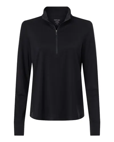 North End NE405W Women's JAQ Stretch Performance Quarter-Zip — blank garment, front view