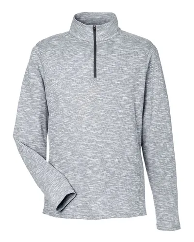 North End NE415 Men's Eclipse Jacquard Quarter-Zip Pullover — blank garment, front view