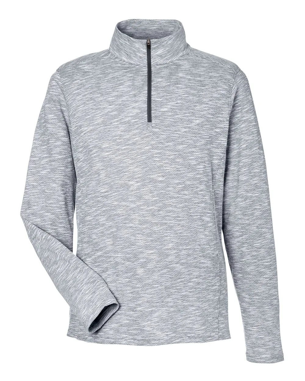 North End NE415 Men's Eclipse Jacquard Quarter-Zip Pullover — blank garment, front view