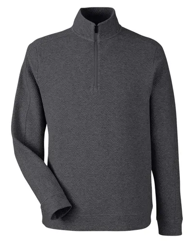 North End NE725 Men's Spirit Textured Quarter-Zip Pullover — blank garment, front view