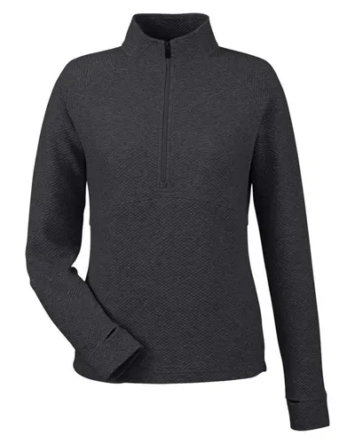 North End NE725W Women's Spirit Textured Quarter-Zip Pullover — blank garment, front view