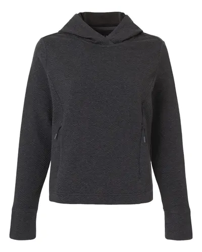 North End NE729W Women's Spirit Textured Hooded Pullover — blank hooded sweatshirt, front view