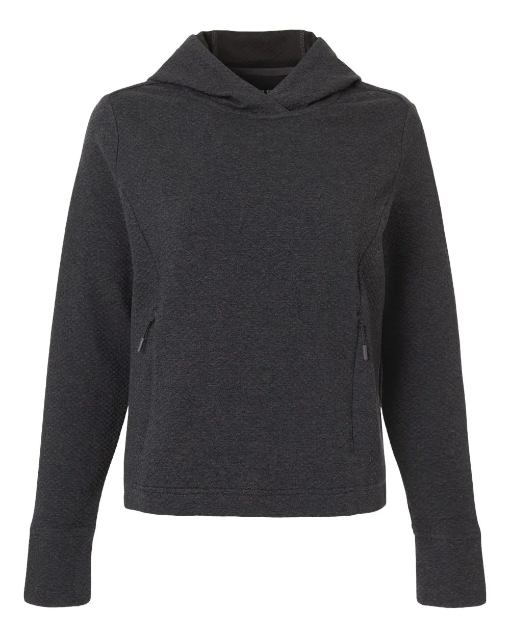 North End NE729W Women's Spirit Textured Hooded Pullover — blank hooded sweatshirt, front view