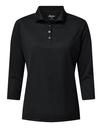 Paragon 120 Women's Lady Palm Three-Quarter Sleeve Polo — blank polo, front view