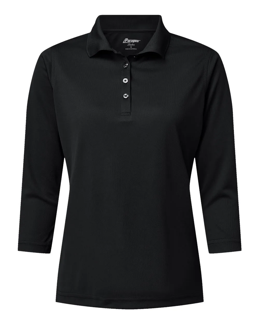 Paragon 120 Women's Lady Palm Three-Quarter Sleeve Polo — blank polo, front view