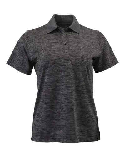 Paragon 131 Women's Dakota Striated Heather Polo — blank polo, front view