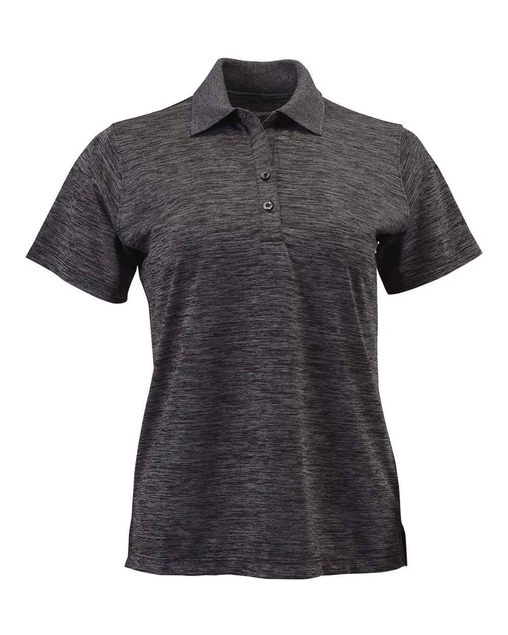 Paragon 131 Women's Dakota Striated Heather Polo — blank polo, front view