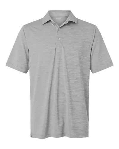 Paragon 162 Men's Bohemian Striped Heather Performance Polo — blank polo, front view