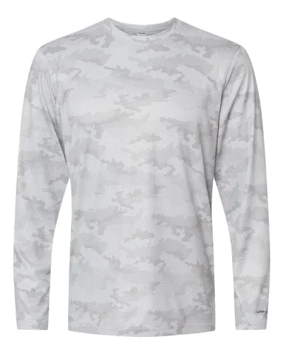 Paragon 217 Unisex Pompano Performance Camo Long Sleeve T-Shirt — blank long sleeve tee, front view