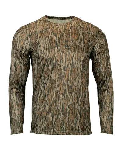 Paragon 237 Men's Oxford Performance Camo Print Long Sleeve T-Shirt — blank long sleeve tee, front view