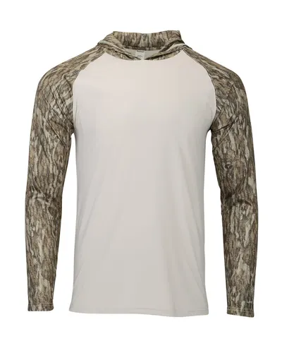 Paragon 241 Men's Biloxi Performance Colorblocked Hooded Long Sleeve T-Shirt — blank hooded sweatshirt, front view
