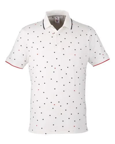 Puma Golf 537477 Men's Volition Skylight Patriotic Polo — blank polo, front view