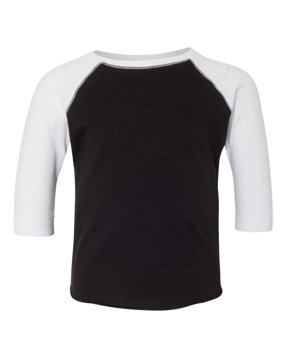 Rabbit Skins 3330 Toddler Baseball Fine Jersey Three-Quarter Sleeve Tee — blank t-shirt, front view