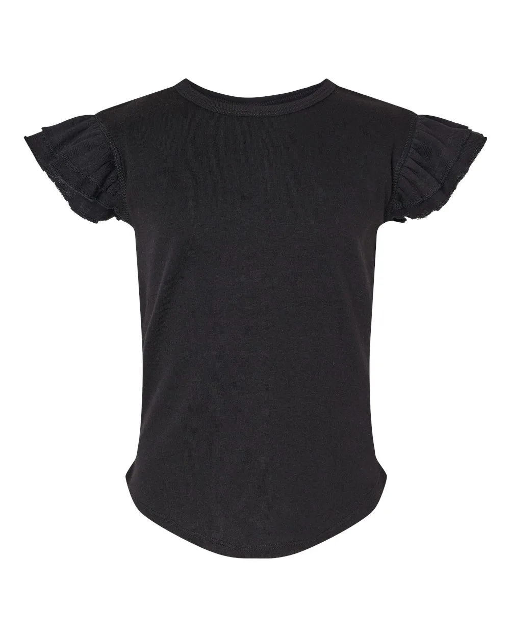 Rabbit Skins 3339 Toddler Flutter Sleeve Tee — blank t-shirt, front view
