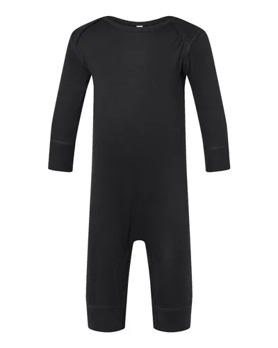 Rabbit Skins 4412 Infant Long Legged Baby Rib Bodysuit — blank garment, front view