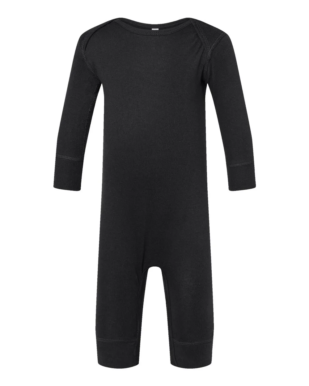 Rabbit Skins 4412 Infant Long Legged Baby Rib Bodysuit — blank garment, front view