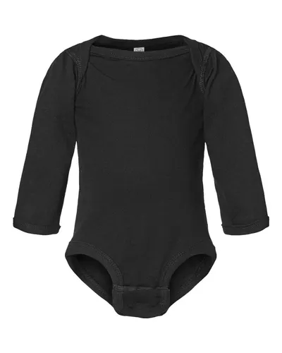 Rabbit Skins 4421 Infant Fine Jersey Long Sleeve Bodysuit — blank t-shirt, front view