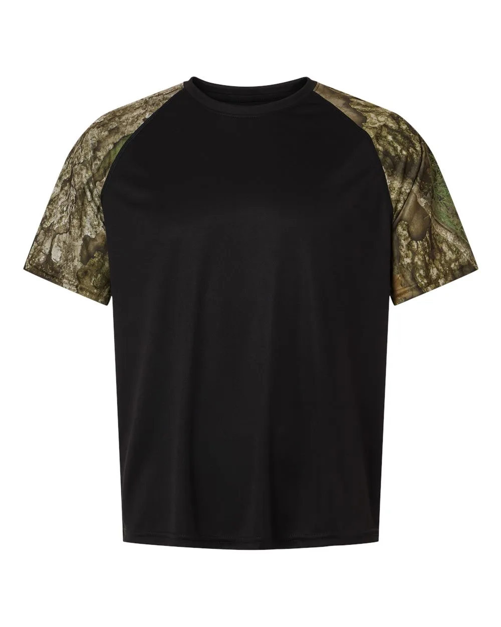 RealTree RT2103 Unisex Realtree® Performance Colorblock T-Shirt — blank t-shirt, front view