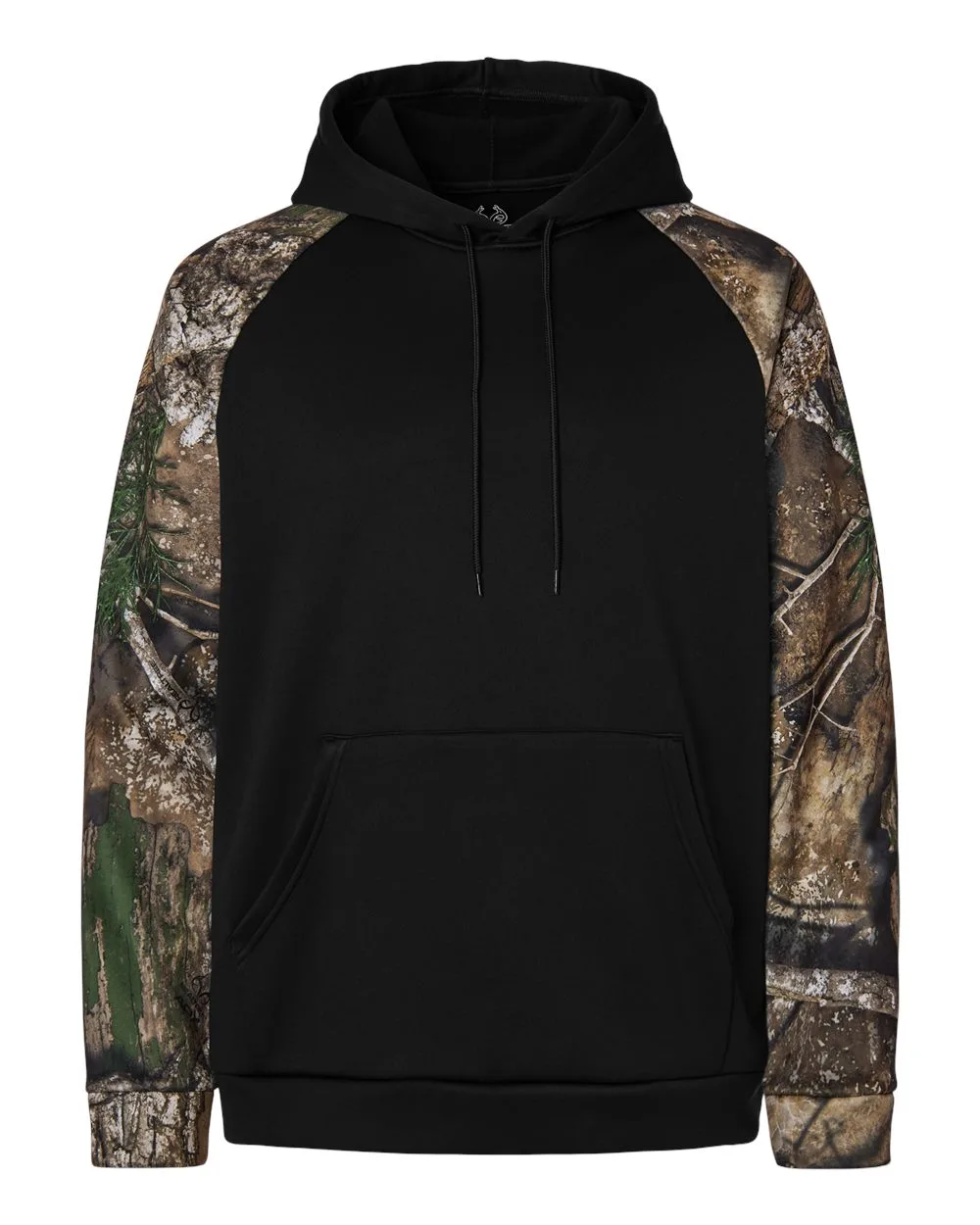 RealTree RT5305 Unisex Realtree® Performance Colorblocked Hooded Sweatshirt — blank hooded sweatshirt, front view