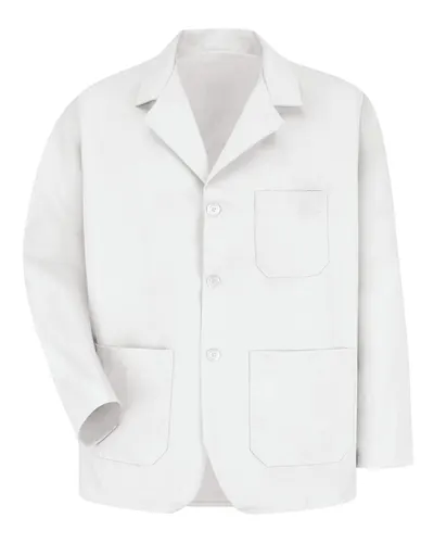 Red Kap KP10T Unisex Tall Lapel Counter Coat — blank jacket, front view