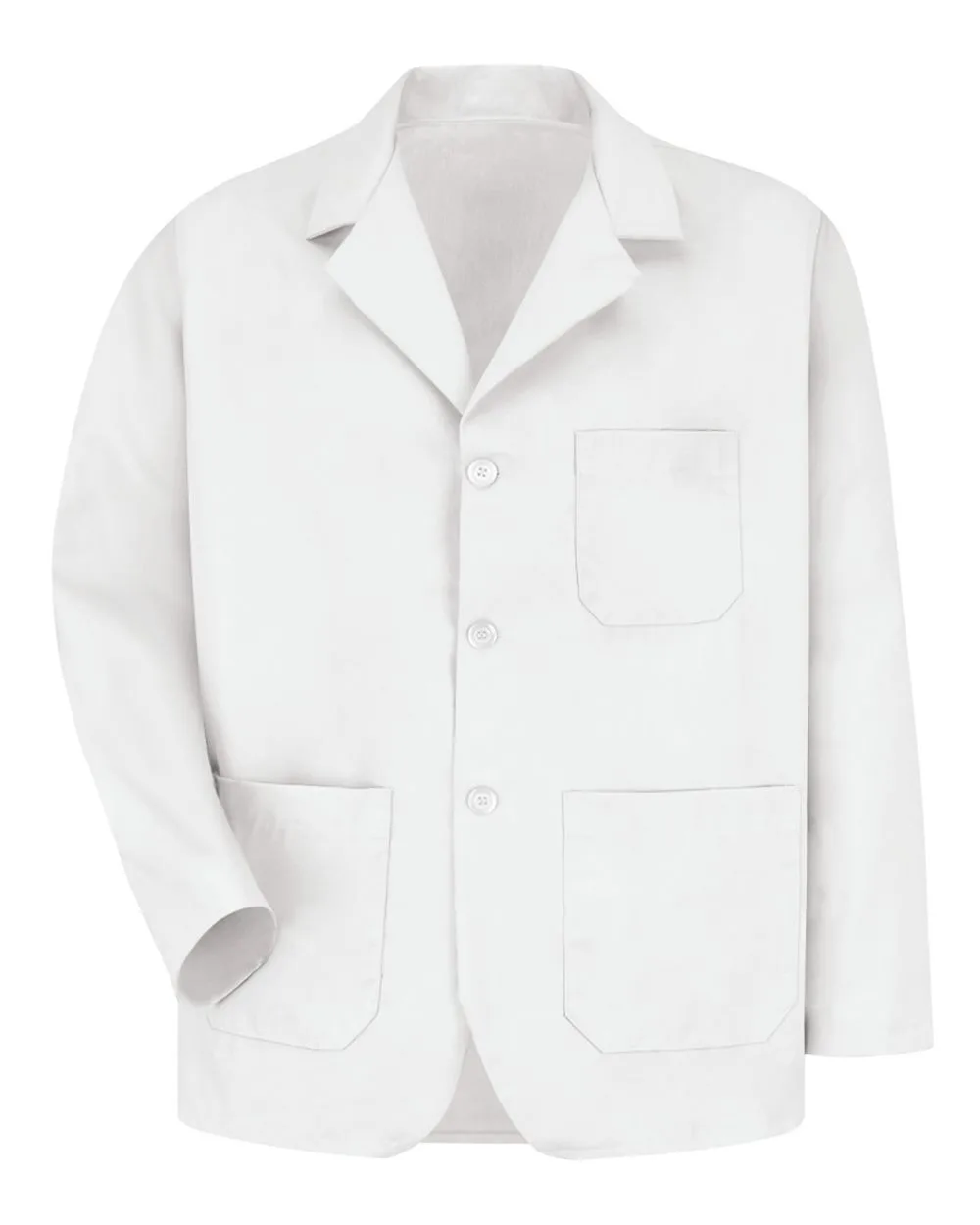 Red Kap KP10T Unisex Tall Lapel Counter Coat — blank jacket, front view