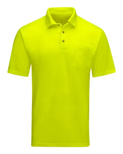 Red Kap SK01 Men's Enhanced Visibility Safety Polo — blank polo, front view