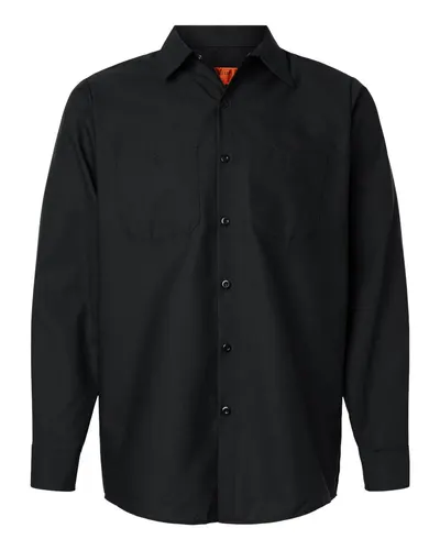 Red Kap SP14 Men's Industrial Long Sleeve Work Shirt — blank garment, front view