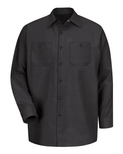 Red Kap SP14T Men's Tall Industrial Long Sleeve Work Shirt — blank garment, front view