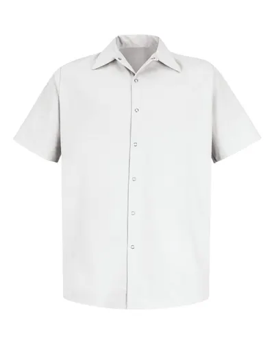 Red Kap SP26T Men's Tall Specialized Short Sleeve Pocketless Work Shirt — blank garment, front view