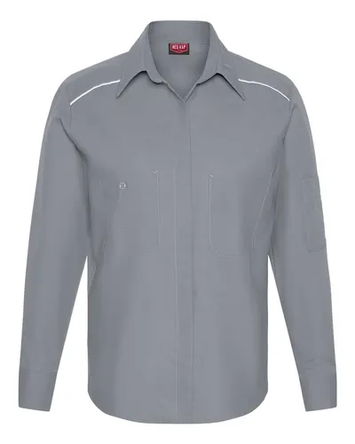 Red Kap SP5A Women's Airflow Long Sleeve Work Shirt — blank garment, front view