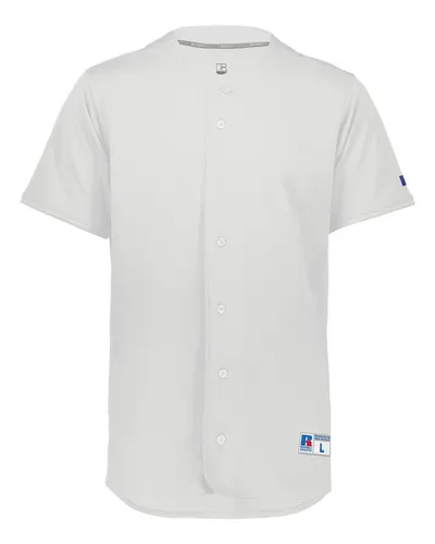 Russell Athletic 235JMM Unisex Five Tool Full-Button Front Baseball Jersey — blank t-shirt, front view