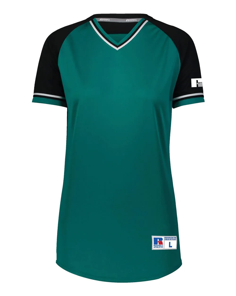 Russell Athletic R01X3X Women's Classic V-Neck Jersey — blank t-shirt, front view