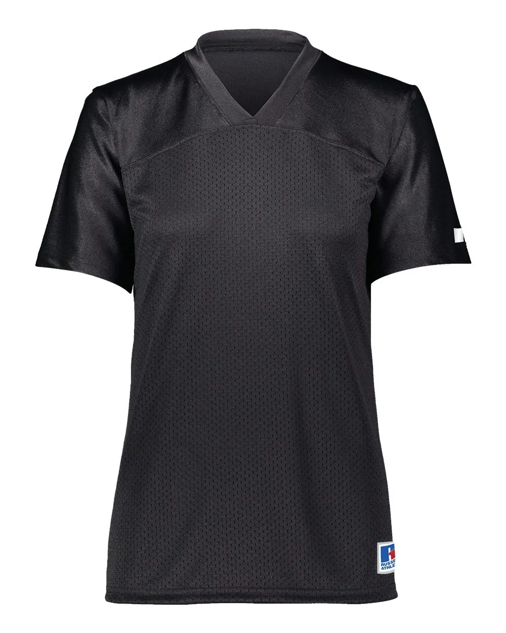 Russell Athletic R0593X Women's Solid Flag Football Jersey — blank t-shirt, front view