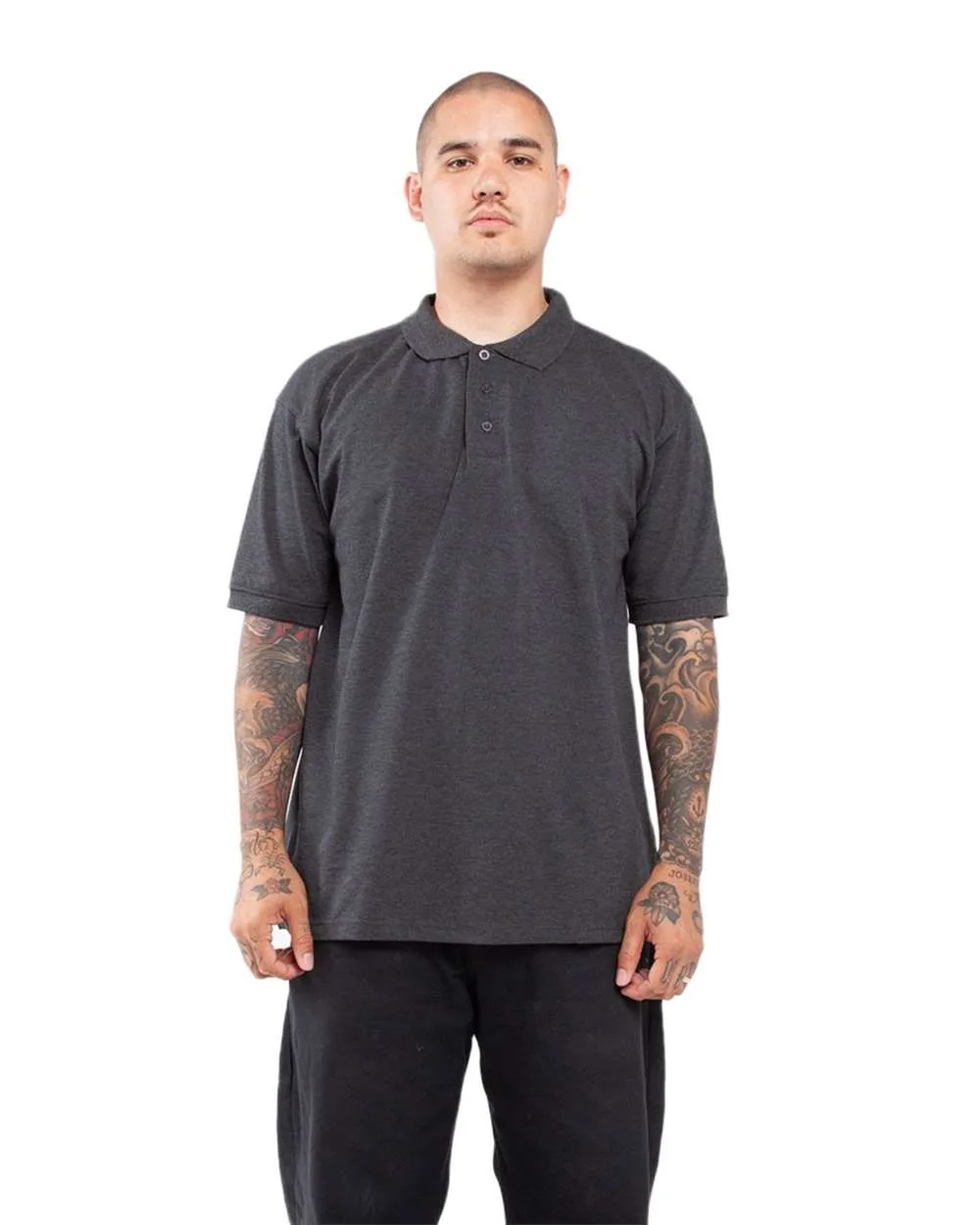 Shaka Wear SHCP Unisex Polo — blank polo, front view