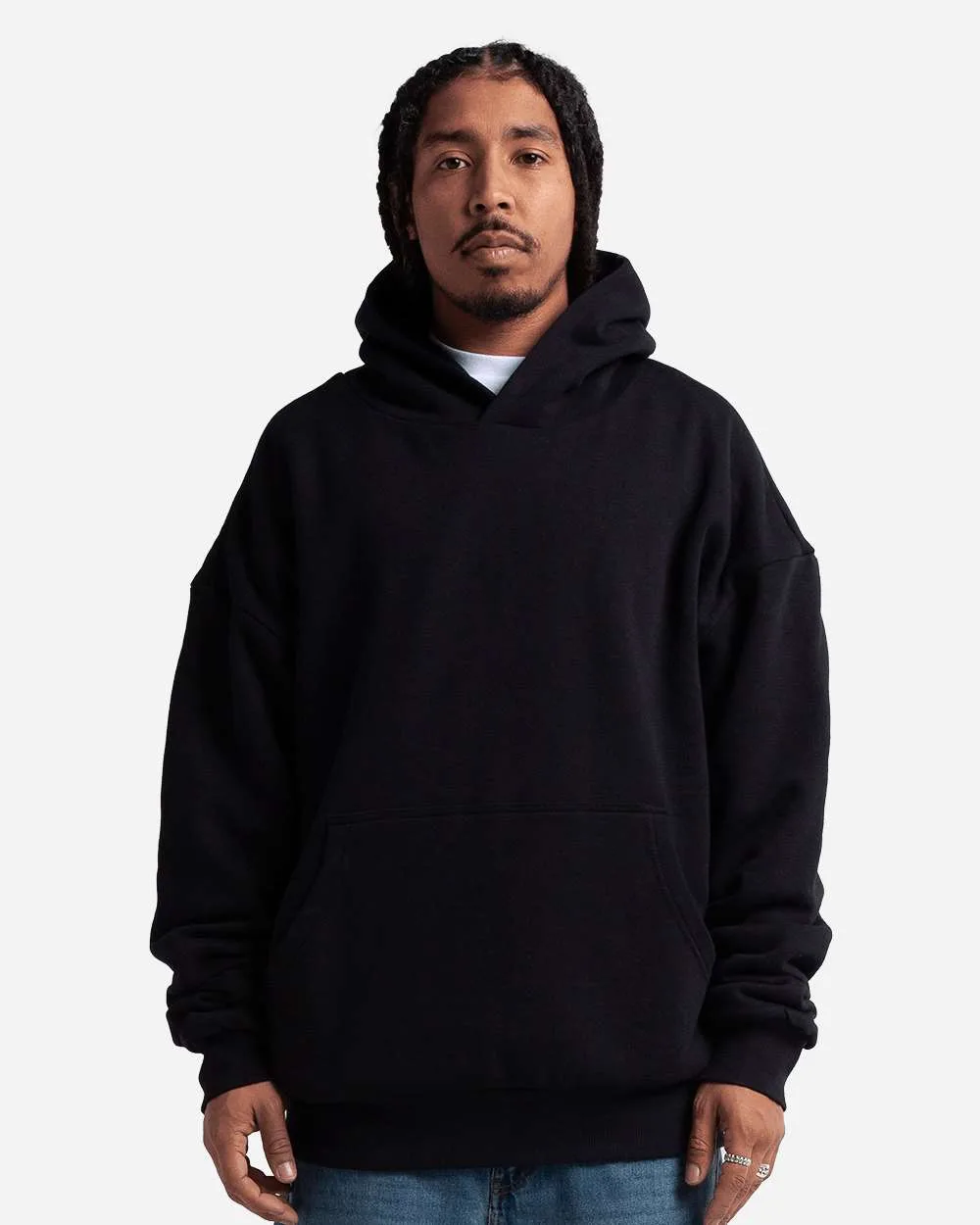 Shaka Wear SHDLP Unisex Garment-Dyed Double Layer Reversible Hooded Sweatshirt — blank hooded sweatshirt, front view